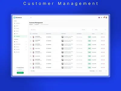 Customer Management UI customer managemnt ecommerce design ecoommerce saas product uiux design