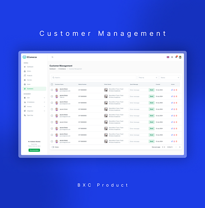 Customer Management UI customer managemnt ecommerce design ecoommerce saas product uiux design
