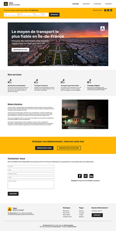 Taxi Beauchamp - Next Generation branding design landing ui web design