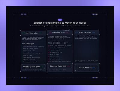 Development agency Pricing Section Design figma landing page landing page design ui ui design uiux ux ux design web web design website website design