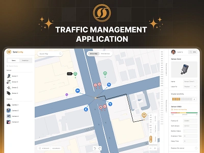 SensConfig - Traffic Management Application agv autonamaus guided vehicles crm google map management map mapbox perspective product design road traffic saas saas management system tms traffic traffic management traffic management app traffic tracker vehicle web app