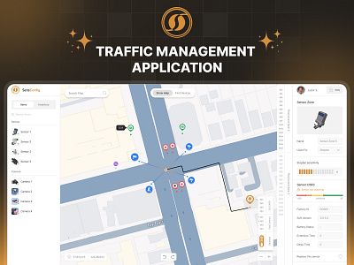 SensConfig - Traffic Management Application agv autonamaus guided vehicles crm google map management map mapbox perspective product design road traffic saas saas management system tms traffic traffic management traffic management app traffic tracker vehicle web app