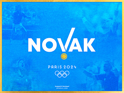 Novak Đoković - Olympic games 2024 2024 achievement checkmark design djokovic gold graphic design logo logomark logotype medal novak olimpicgames paris ribbon tennis typography winner wordmark