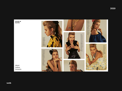 Model's personal portfolio website design fashion modern ui ux visual web