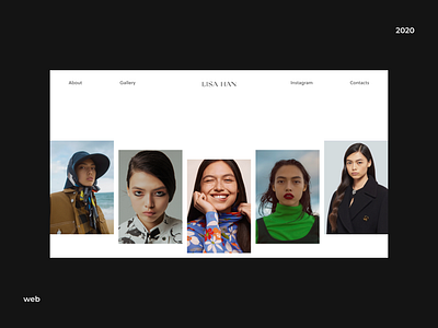 Model's personal portfolio website design fashion ui ux visual web