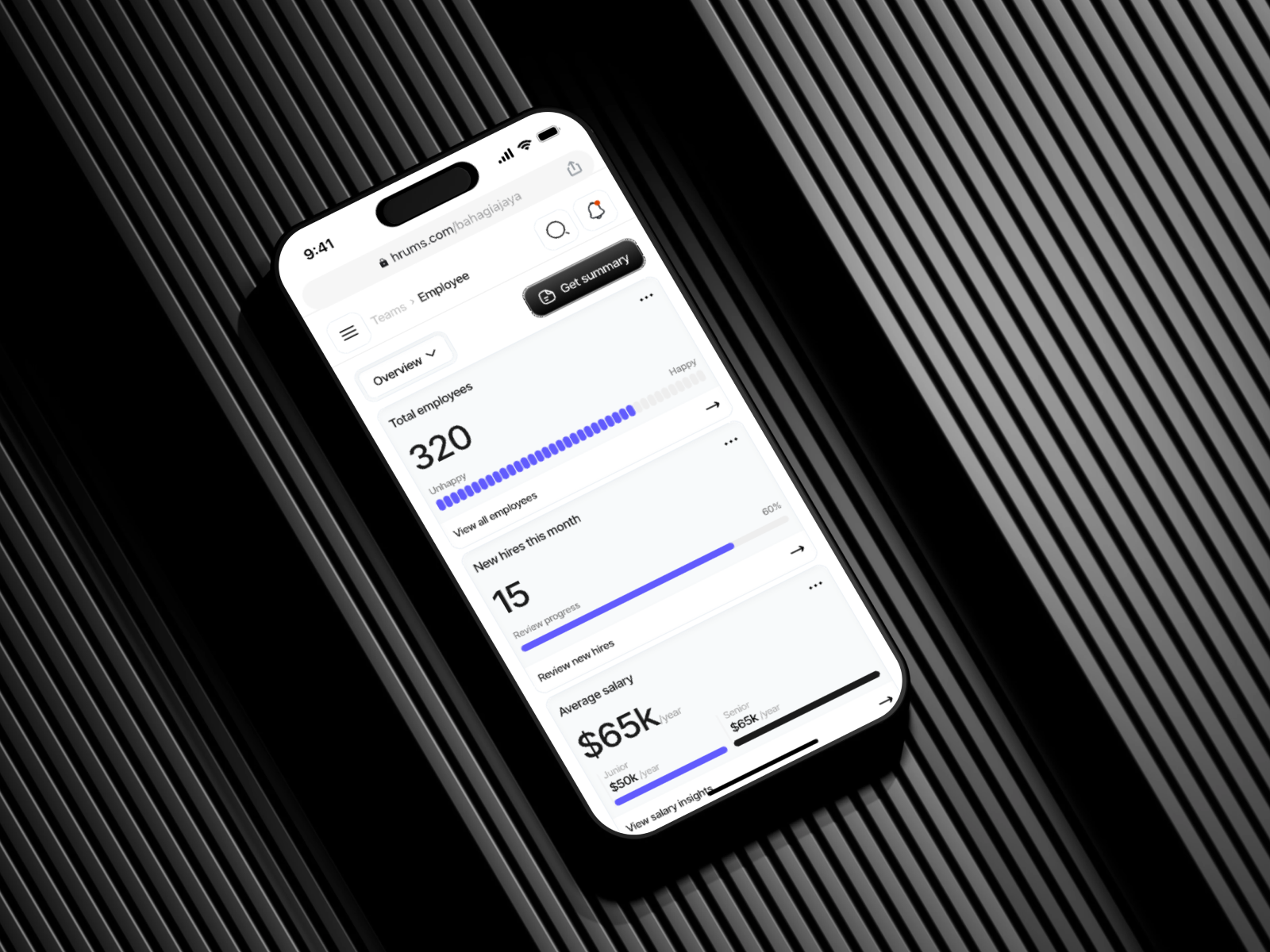 Hrums - Employee Management Dashboard [Mobile Responsive] chart clean dashboard design employee hr management mobile mobile design mobile responsive progress bar recruitment responsive statistic uidesign web app web design website design