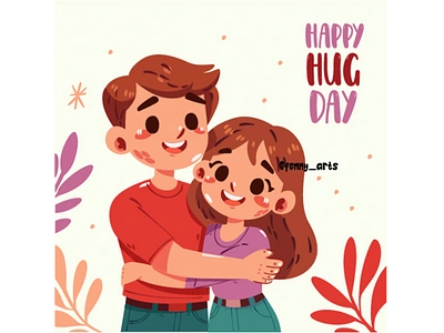 Cheerful Illustration of Couple Hugging cartoon celebration character couple cuddle day event friendship greeting happy hug hugging joy love moment relationship sweet together valentine warmth