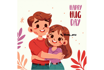 Cheerful Illustration of Couple Hugging cartoon celebration character couple cuddle day event friendship greeting happy hug hugging joy love moment relationship sweet together valentine warmth