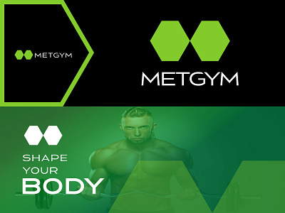 Metgym logo design brand brand identity branding design dumble fitness fitness logo geometric logo geometry gym gym club logo gym logo gym logo design gymlogo illustration logo logo design modern logo workout workout logo