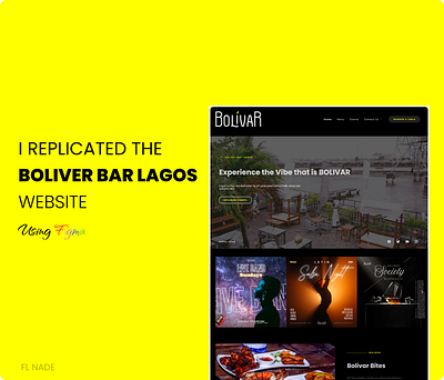 I replicated the Landing Page of the Bolivar Bar Lagos Website design replica ui ui design uiux user interface design web