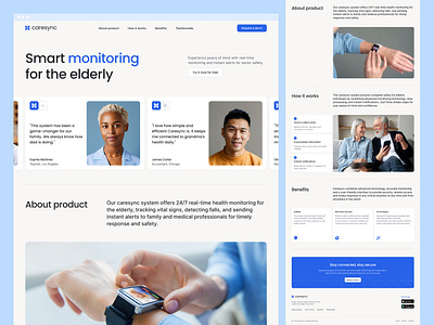 CareSync – Health Monitoring System for Safety app app interface design health tech healthcare design healthy intuitive design medical minimal design mobile modern ui monitoring system real time responsive design safety ui uxui valmax vital monitoring webdesign