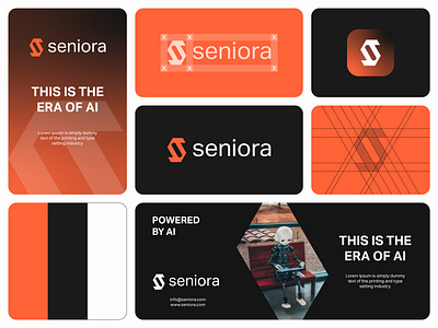 seniora - Logo Design Concept ai artificial intelligence brand identity branding concept creative design designer portfolio futuristic generator geometric logo logo designer minimal modern monogram robotics saas tech technology