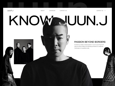 JUUN.J - Bold Minimalist Fashion Personal Website About Us Page about us about us page bold branding case study clothing company profile elegant fashion landing page minimalist modern personal website ui ux web design website website design website designer website layout