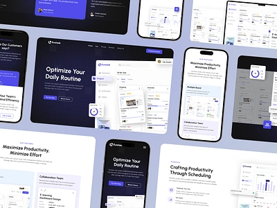 Evotask - Task Management Landing Page above the fold branding clean dark design features framer hero image landing page marketing product project management services task manager template ui ux web design webflow website