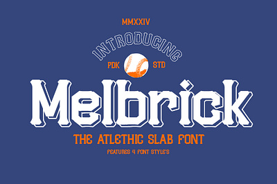 Melbrick - Baseball Athletic Font racing