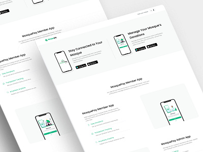 MosquePay Member App page branding clean clean website donation web donations mosque donatatin mosque web tranding website