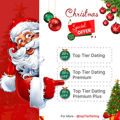 Top Tier Dating App (Christmas offer) graphic design ui