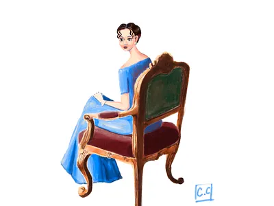 Lady in Blue animation bluedress characterdesign customcharacter girl sketching vintagestyle