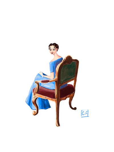 Lady in Blue animation bluedress characterdesign customcharacter girl sketching vintagestyle