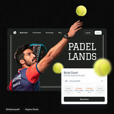 Padel Booking - Dark Mode booking court flat lands padel sport tennis