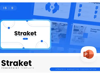 Straket PowerPoint Template blue business gsl key marketing modern ppt pptx presentation template straket strategy ui website white