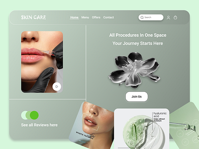 Skin Care UI 3d branding ui