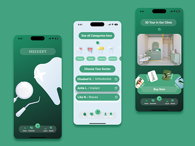 Dental Clinic UI 3d animation branding ui