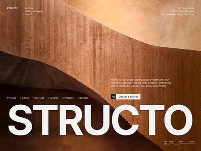 Structo ⸻ Website Design architecture company branding design design trends graphic design interface design landing page minimalistic design modern website motion graphics timeless design typography ui web design website website design