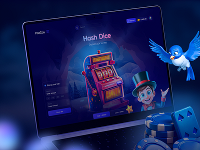 Hash Dice Game 3d game elements betting betting app ui betting platform casino casino game design crypto casino esports gambling gambling design gambling ui game game interface gaming gaming dashboard hash dice online casino visual design web3 website casino