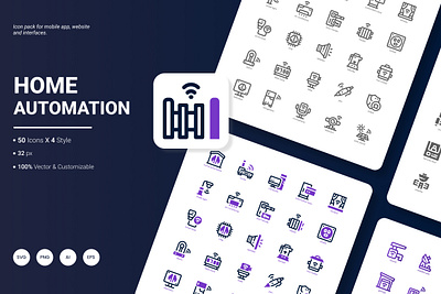 Home Automation Icon Pack automation business design development home icon illustration management pack set technology ui