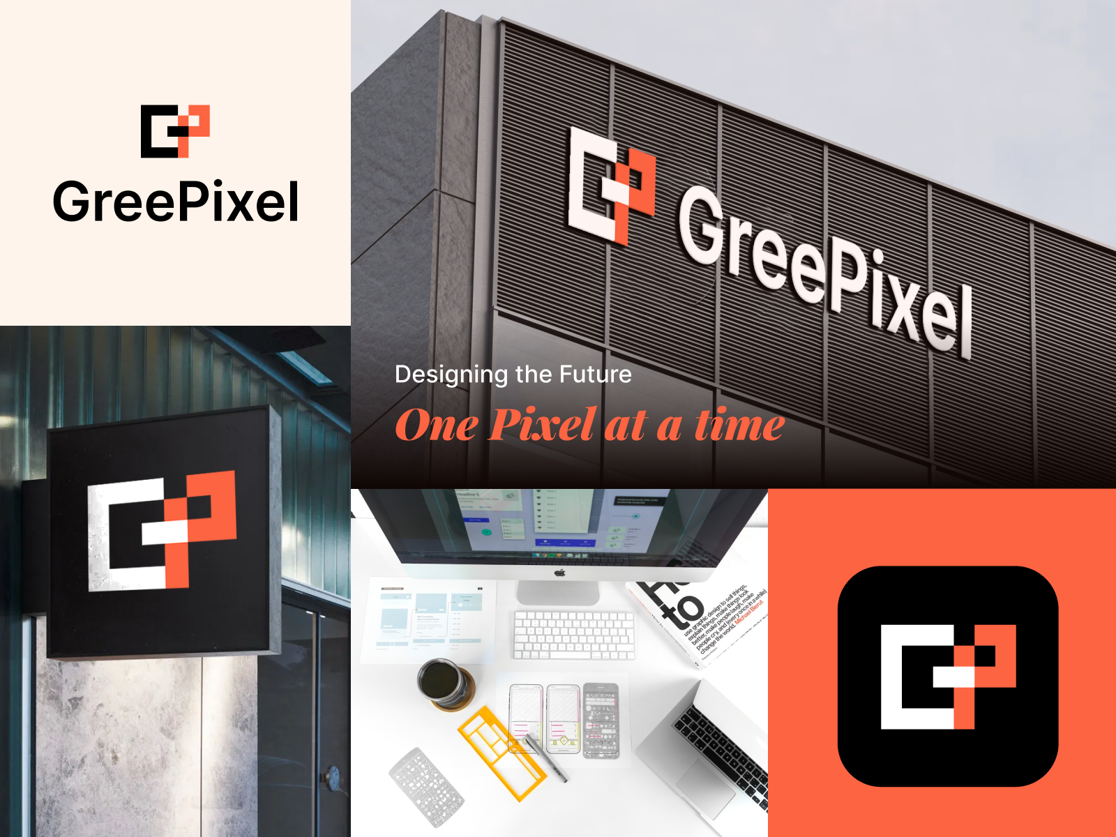GreePixel - Logo for a design agency app branding colors design logo minimal pixel vector website