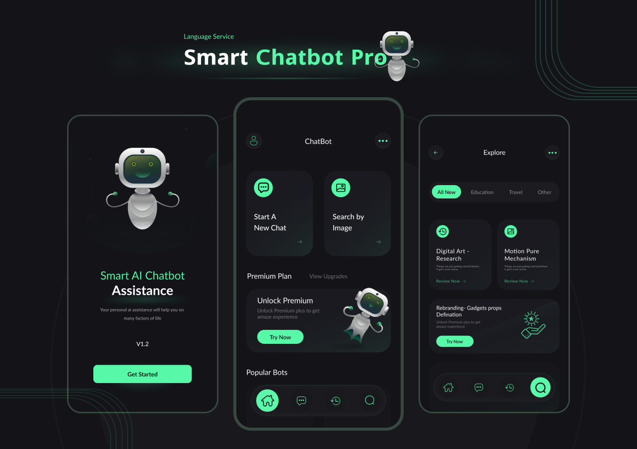 AI Chatbot Mobile Application ui ux app design ai app appdesigner applicationdesign bestdesigner chatbot design designer landingpage mobileapplication topdesigner uidesign uiux uxdesign webdesign website websitedesigner مصمم تطبيقات موبايل مصمم مواقع إلكترونية
