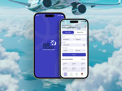 OTA (Online Travel Agency) App Design animation branding clean ui digital agency figma figma app design flight minimal minimal design mobile app design modern online ticket booking app ticket booking app travel travel agency travel app trending typography ui uiux