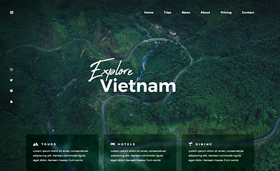 Minimalist Website Header Design burma forest goldenhour green holiday indonesia landingpage minimalism nature sunset tourism travel typography ui ux vietnam web webdesign website