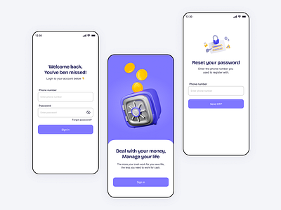 Login/Sign-in page UI design figma fintech login page product design sign in page sign up page ui ui design uiux uiux design