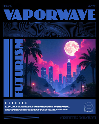 Vaporwave Aesthetic Poster cyber punk poster poster design retro design retro futurism poster design retro poster design vaporwave vaporwave poster vaporwave poster design vaporwave trend