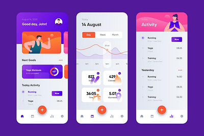 habit and activity tracking app UI/UX design branding graphic design ui