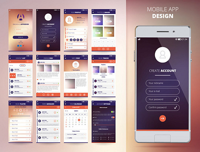 comprehensive smartphone application UI/UX design branding graphic design ui