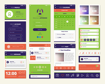 app screen design set branding graphic design motion graphics ui