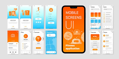 modern fitness application UI/UX design ui