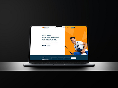 Pest control services landing page app branding farmer framer ui ux webflow website