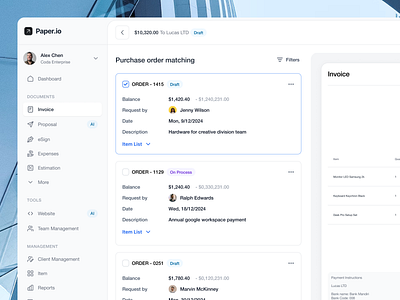 Paper.io - Order Match Invoice branding design illustration ui ui design uid uidaily uidesign uiux ux