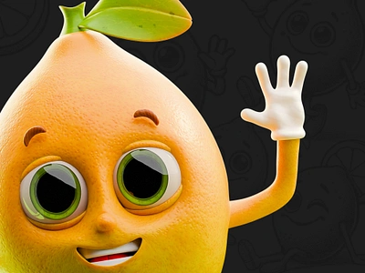 The Lemon, 3D Character 3d character 3dart 3dmascot animation cartoon character digital art food lemon lemon character mascot stylized