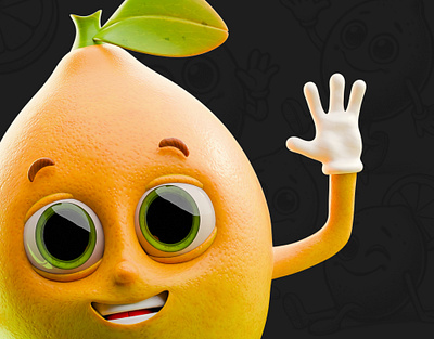 The Lemon, 3D Character 3d character 3dart 3dmascot animation cartoon character digital art food lemon lemon character mascot stylized