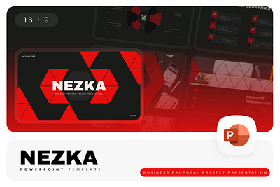 Nezka PowerPoint Template black business gsl key modern nezka ppt pptx presentation template project proposal red ui website