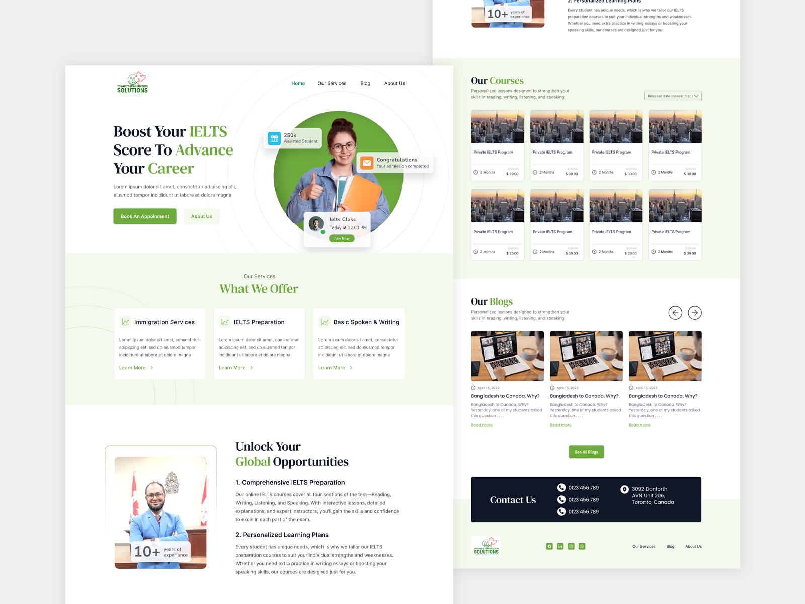 IELTS & Immigration Service Website Homepage ui ui ux web web ui website