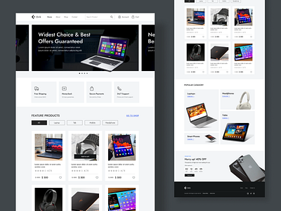 Gadgets eCommerce Website Homepage ecommerce ui web website