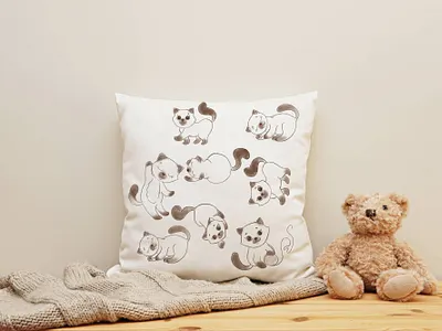 Cats pattern for children clothes, blanket cats chilren room kids clothes pattern kids room kitten pattern pillow toddler room