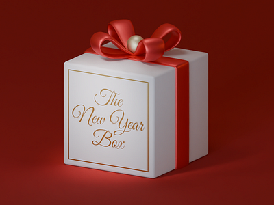 New Year gift box 3d animation branding cycle gold graphic design logo loop motion graphics red ribbon