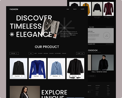 Fashion Website : Landing Page clean clothing collation page e comarch elegent fashion website design figma fintech landing page minimal mordern online platform online store rabbi shop shopify ui ux web design website